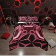 thumbnail image 1 of Erosebridal Video Game Comforter Sets Queen Size,Pink Neon Bedding Queen Comforter Set,Geometric Honeycomb Duvet Insert,Lightweight Gamepads Bedroom Decorative,Reversible,3 Pieces, 1 of 8