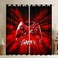 thumbnail image 1 of Erosebridal Video Game Curtains and Drapes (42Wx90L),Black Red 30%-50% Black Out Curtains,Geometric Plaid Curtains Pack of 2 (42Wx90L),Gamer Room Decorative, 1 of 6
