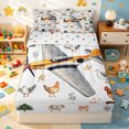 thumbnail image 1 of Erosebridal Vintage Airplane Zipper Twin Comforter Sets with Fitted Sheet and 2 Pillowcases for Boys Men, Farm Animal Forest Print Zipper Bedding Set, Polkadot Reversible, 4pcs, 1 of 5