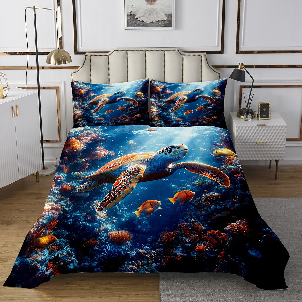Pillowcases Boys Queen Sheet Set Underwater Love Bedding Set By
