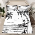 thumbnail image 1 of Erosebridal Vintage Beach Fitted Sheet Queen, Surfboard Bedding Set Queen Size, Ocean Sports Decor 3 Pieces（No Top Sheet）, 1 of 6
