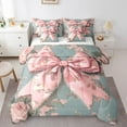 thumbnail image 1 of Erosebridal Vintage Bow-tie Bed in a Bag, Rose Flower Bed Set, Mid Century Reversible Comforter Sets, Lightweight Room Decor, 7 Pieces, 1 of 6