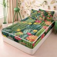 thumbnail image 1 of Erosebridal Vintage Cactus Bloom Print Zipper Twin Comforter Sets with Fitted Sheet and 2 Pillowcases,Desert Floral Spiky Zipper Bedding Set,Olive Red,4-Piece,Black Reversible, 1 of 6