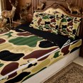 thumbnail image 1 of Erosebridal Vintage Camo Abstract Zipper Queen Comforter Set with Fitted Sheet and 2 Pillowcases for Boys Men, Forest Wildlife Duck Zipper Bedding Set, Olive, Black Reversible, 4pcs, 1 of 7