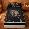 thumbnail image 1 of Erosebridal Vintage Camp Bear Zipper Twin Comforter Sets with Fitted Sheet and 2 Pillowcases,Pine Tree Silhouette Pattern Zipper Bedding Set For Boys,Black Reversible,4 Pieces, 1 of 7