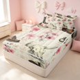 thumbnail image 1 of Erosebridal Vintage Cowboy Boots Zipper Twin Comforter Sets with Fitted Sheet and 2 Pillowcases, Pink Floral Blossom Zipper Bedding Set, Black Reversible, 1 of 7