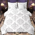 thumbnail image 1 of Erosebridal Vintage Dasmark Floral Bed in a Bag King Size,Retro Gothic Theme Bed Set,Wilver Jacquard Design Bedding King Size,Microfiber Bedroom Decoration Reversible,7 Pieces, 1 of 7