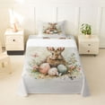 thumbnail image 1 of Erosebridal Vintage Easter Eggs Twin Sheet Sets,Pink Butterfly Rustic Leaves Kids Bedding For Girls 3pcs, 1 of 6
