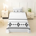 thumbnail image 1 of Erosebridal Vintage Exotic Bohemian Twin Sheet Sets,White Black Bedding For Men Women 3 Pieces, 1 of 6