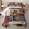 thumbnail image 1 of Erosebridal Vintage Farm Horseshoe Quilt King,Rustic Western Cowboy Retro Boho Exotic Style King Coverlet Set,3-Piece, 1 of 7