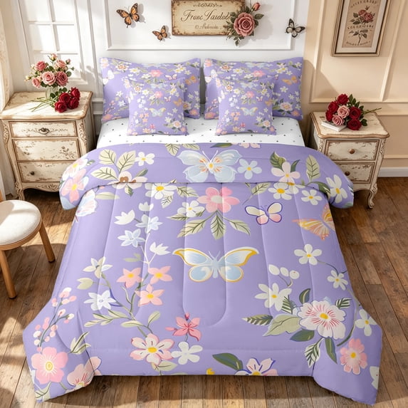 Erosebridal Vintage Fashion King Bedding, Garden Buttefly King Bed in a ...