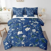 Erosebridal Vintage Floral Bedding Twin Size, Ginkgo Leaf Bedding Sets Twin Size, Branches Plant Bed Set, Ultra Soft Room Decoration, 7-Piece