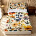 thumbnail image 1 of Erosebridal Vintage Floral Zipper Full Size Comforter Sets with Fitted Sheet and 2 Pillowcases, Traditional Flower Zipper Bedding Set, Stars Reversible, Bright Floral, Stars Reversible, 1 of 7