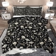 thumbnail image 1 of Erosebridal Vintage Flower Full Size Comforter Sets for Women, Black Beige Bedding Sets, Black Reversible, 3pcs, 1 of 6