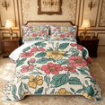 thumbnail image 1 of Erosebridal Vintage Flower Quilt King, Traditional Blossom King Coverlet Set, Gray Reversible, Vintage Cream, 3pcs (1 Bedspread and 2 Pillowcases), 1 of 7