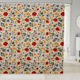 thumbnail image 1 of Erosebridal Vintage Flowers Floral Shower Curtain 72x84,Botanical Leaves Bathroom Curtain, 1 of 5