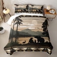 thumbnail image 1 of Erosebridal Vintage Lake Bear Quilt Full,Mountain Pine Silhouette Full Bedspread Sets For Boys,3-Piece, 1 of 7