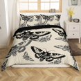 thumbnail image 1 of Erosebridal Vintage Moth Comforter Cover King, Hippie Butterfly Bedding King Size, Sugar Skull Decor, Reversible 3pcs, 1 of 7