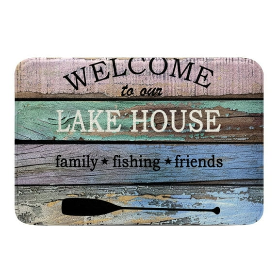 Erosebridal Vintage Paddle Bathroom Rugs 16x24,Lodge Cabin Bathroom Mat,Lake House Bathtub Mat 16x24,Teenager Bathroom Decor(Non Slip)