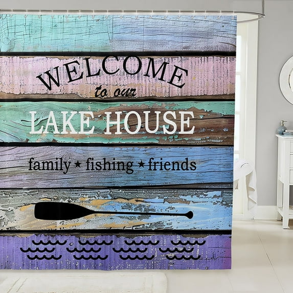 Erosebridal Vintage Paddle Shower Curtain 72Wx84L,Lodge Cabin Bathroom Curtain 72Wx84L,Lake House Bath Curtain,Teenager Bathroom Decor(Waterproof)