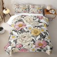 thumbnail image 1 of Erosebridal Vintage Peony Daisy Quilt King,Wild Floral Watercolor King Coverlet Set For Girls,3pcs, 1 of 7