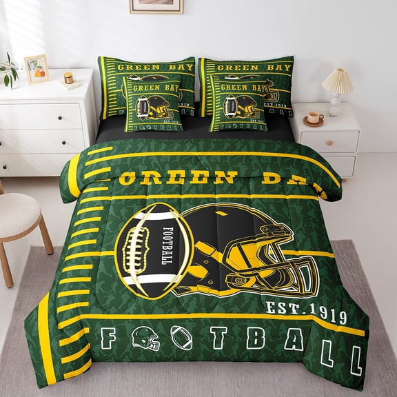 Erosebridal Vintage Soccer Bedding Sets Twin Size s, Rugby Lovers Bedding Accessories, Football Sport Decor, Reversible