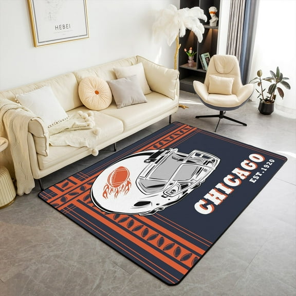 Erosebridal Vintage Soccer Rugs For Bedroom 4'11" x 3'3", Teens Football Living Room Decor, Rugby Game Decor, Non Slip