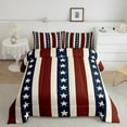 thumbnail image 1 of Erosebridal Vintage Stripes Comforter Sets Full Size, American Flag Comforters & Duvets, Abstract Reversible Duvet Insert, Microfiber Bedroom Decoration, 3pcs, 1 of 8