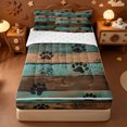 thumbnail image 1 of Erosebridal Vintage Teal Wood Dog Paw Zipper Twin Comforter Sets with Fitted Sheet and 2 Pillowcases,Rustic Plank Animal Footprint Western Zipper Bedding Set For Boys,Reversible,4 Pieces, 1 of 7