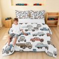 thumbnail image 1 of Erosebridal Vintage Truck Queen Comforter Set, Gray Comforter Sets Queen, Gray Vintage Trucks, Polka Dots Reversible 3 Pieces 1 Comforter and 2 Pillowcases, 1 of 6