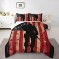 thumbnail image 1 of Erosebridal Vintage US Flag Comforter Sets Full Size, American Soldier Comforters & Duvets, Independence Day Gifts, Reversible 3 Pieces, 1 of 8
