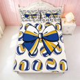 thumbnail image 1 of Erosebridal Volleyball Ball Bow Fitted Sheet for Girls, Sporty Athletic Team Play Queen Bedding, 3-Pieces 1 Fitted Sheet and 2 Pillowcases, 1 of 6