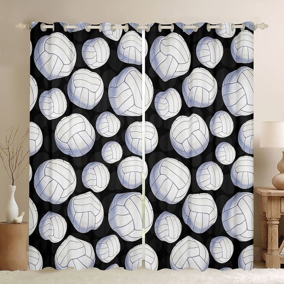 Erosebridal Volleyball Sport Curtains Pack of 2 (42x84 Each),Kids Ball Games Curtains Blackout For Boys