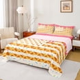 thumbnail image 1 of Erosebridal Waffle American Flag Queen Sheet Sets for Kids, Pink Ice Cream Drip Bed Set, 1 Flat Sheet, 1 Fitted Sheet and 2 Pillowcases, 1 of 5