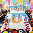 thumbnail image 1 of Erosebridal Waffle Drip Letter U Queen Comforter Set, Cute Baseball Sport Bedding Comforter Set for Girls and Boys, Gray Reversible 3-Piece, 1 Comforter and 2 Pillowcases, 1 of 6