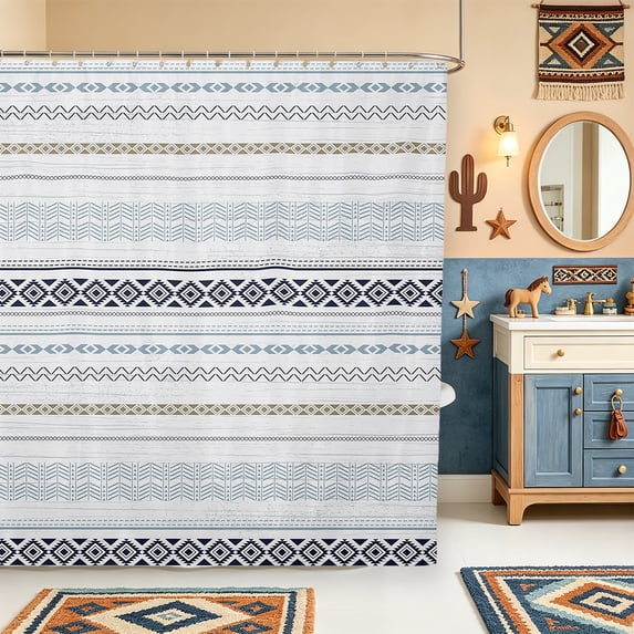 Erosebridal Warm Tribal Pattern Shower Curtain 72Wx72L,Geometric ...