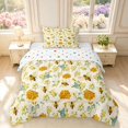 thumbnail image 1 of Erosebridal Watercolor Bee Twin Comforter Sets,Vintage Sunflower Floral Bedding Set,Cream Orange,Polkadot Reversible,2 Pieces,1 Comforter and 1 Pillowcase, 1 of 7