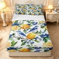 thumbnail image 1 of Erosebridal Watercolor Bird Animals Zipper Twin Comforter Sets with Fitted Sheet and 2 Pillowcases,Rustic Branch Zipper Bedding Set,White Blue,Reversible,4pcs, 1 of 8