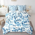 thumbnail image 1 of Erosebridal Watercolor Blue Leaves Bedding Sets Full Size, Botanical Branch Comforter Sets with Sheets,Modern Artwork Bed in a Bag Full Size For Men Women,Ultra Soft Bedroom Decor,7-Piece, 1 of 6