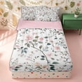 thumbnail image 1 of Erosebridal Watercolor Botanical Pattern Zipper Full Size Comforter Sets with Fitted Sheet and 2 Pillowcases,Blossom Floral Print Zipper Bedding Set,Pale Pink Green,Pink Reversible, 1 of 6