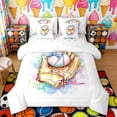 thumbnail image 1 of Erosebridal Watercolor Bow Baseball Twin Bedding Sets, Cute Sport Bedding Comforter Set for Girls and Boys, Stars Reversible 7 Pieces, 1 of 6