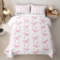 thumbnail image 1 of Erosebridal Watercolor Bow Twin Quilt Set,Polka Dot Ribbon Twin Coverlet Set For Girls,2pcs, 1 of 7