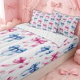 thumbnail image 1 of Erosebridal Watercolor Bow Zipper Full Size Comforter Sets with Fitted Sheet and 2 Pillowcases for Girls, Cartoon Flower Floral Zipper Bedding Set, Reversible, 4-Piece, 1 of 7
