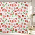 thumbnail image 1 of Erosebridal Watercolor Bug Ladybug Shower Curtain 72Wx84L,Lovely Strawberry Flower Bathroom Shower Curtain,Red Coral, 1 of 5