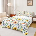 thumbnail image 1 of Erosebridal Watercolor Floral Full Size Sheets for Kids Girls, Cute Daisy Sunflower Bed Sheets, 4 Pieces, 1 Flat Sheet 1 Fitted Sheet and 2 Pillowcases, 1 of 5