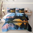 thumbnail image 1 of Erosebridal Watercolor Jungle River House Quilt Full for Teens,Camping Tent Full Bedspread Sets for Boys Girls, 1 of 7