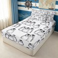 thumbnail image 1 of Erosebridal Watercolor Penguin Zipper Full Size Comforter Sets with Fitted Sheet and 2 Pillowcases for Boys Girls, Graffiti Animal Print Zipper Bedding Set, Gray White, Reversible, 4-Piece, 1 of 7