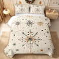 thumbnail image 1 of Erosebridal Watercolor Snowflakes Quilt Full 3-Piece,Winter Christmas Full Bedspread Sets,Khaki,1 Coverlet and 2 Pillowcases, 1 of 7