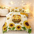 thumbnail image 1 of Erosebridal Watercolor Sunflower Floral King Size Comforter Sets,Vintage Bug Bee Comforters King Size,Cream Yellow,Polkadot Reversible,3-Piece,1 Comforter and 2 Pillowcases, 1 of 7