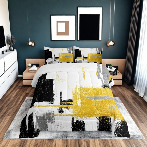 Erosebridal Watercolr Abstract Comforter Sets Twin Size, Retro Geometric Comforters & Duvets, Teens Adults, Lightweight 2 Pieces